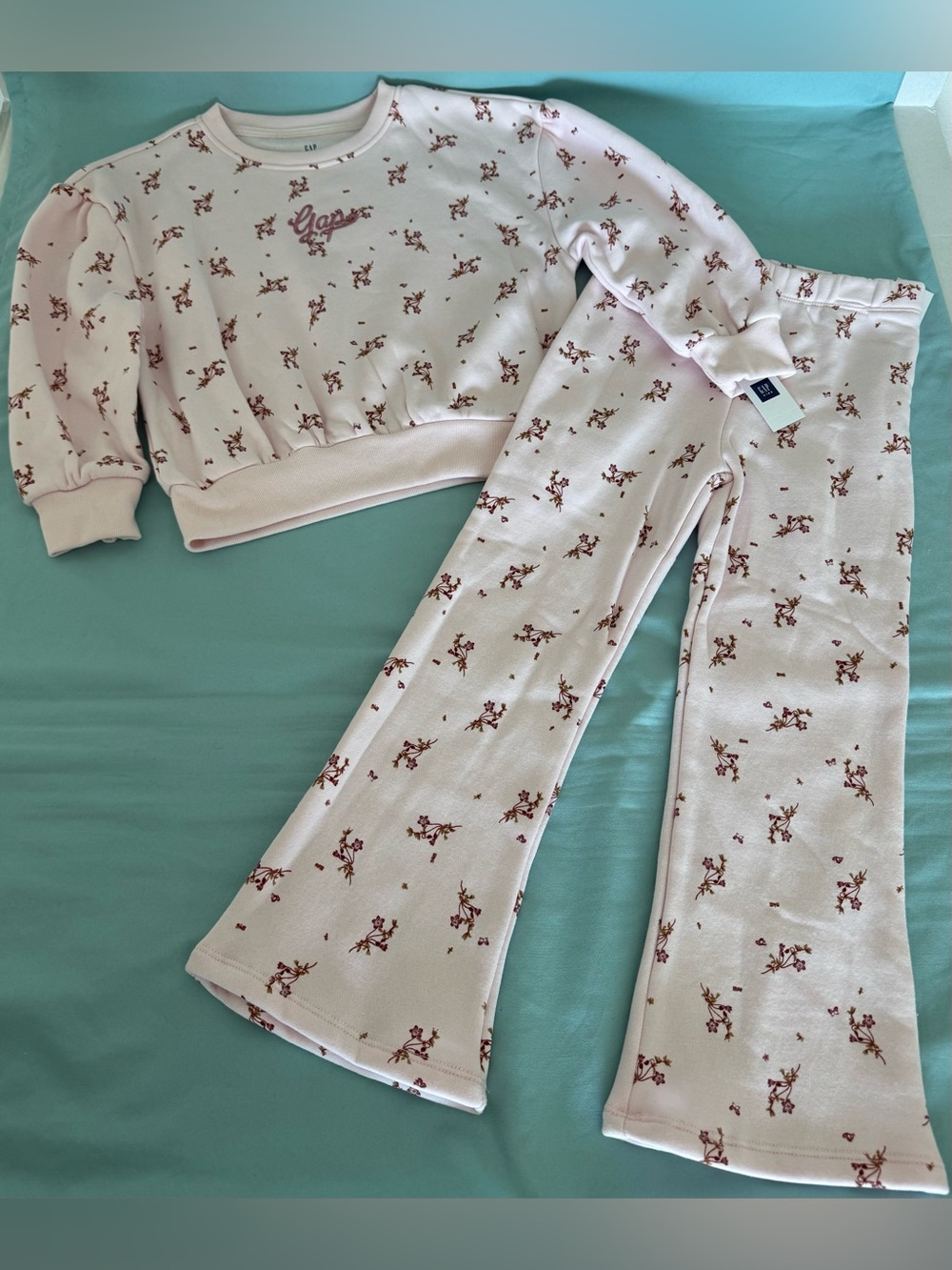 GAP Pink Floral Sweatshirt and Matching Pants Set
